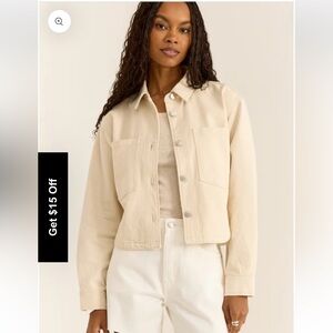 Z Supply Cropped Denim Jacket size L NWT